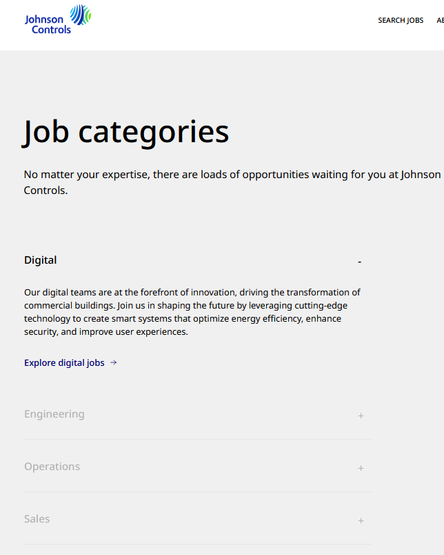 How to Build a High-Converting Career Page 13 Johnson Controls' Job Filter & Categories